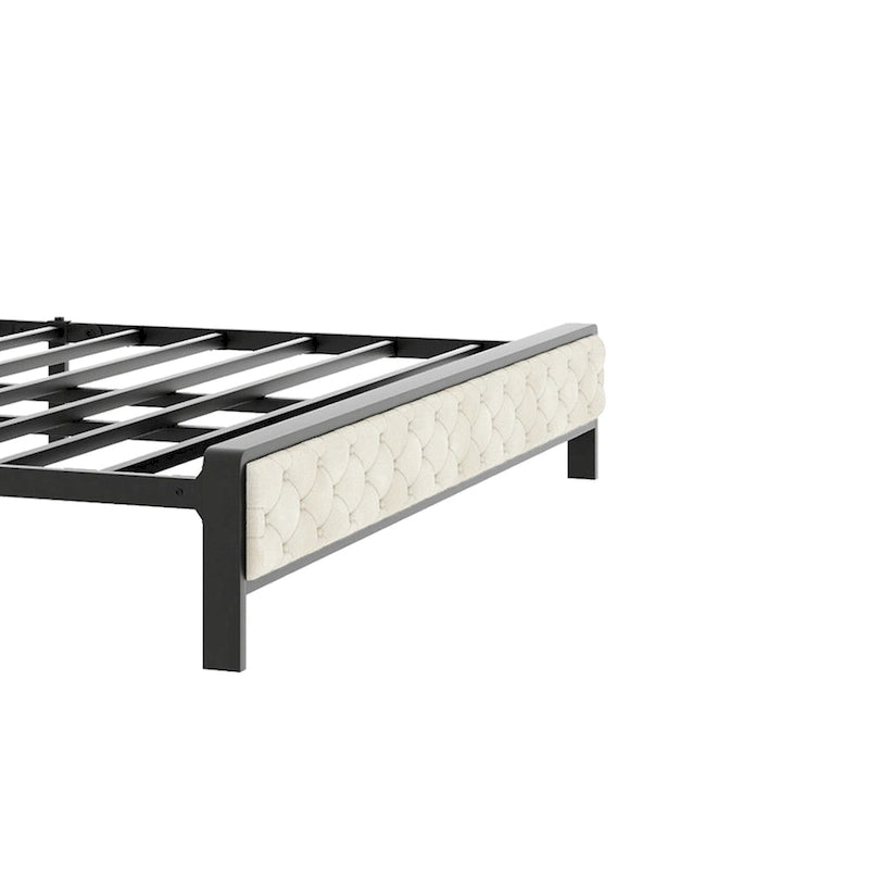 Letto contenitore imbottito moderno King con base di alimentazione USB