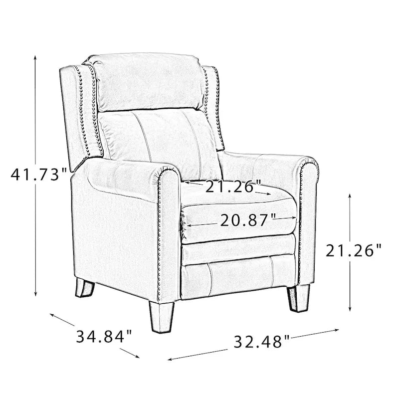 Poltrona reclinabile manuale Felisa 32.48 Wide in vera pelle