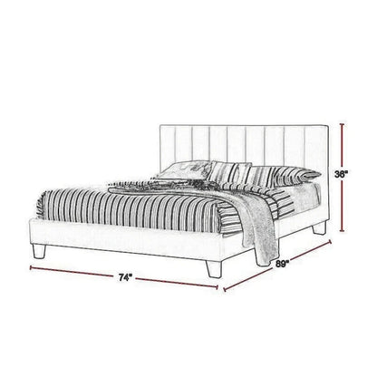 Letto Eve Platform California King, rivestimento trapuntato Deep Channel grigio chiaro