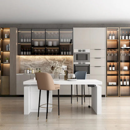 Tavolo da pranzo bianco regolabile da 70,9 W, scrivania moderna per ufficio