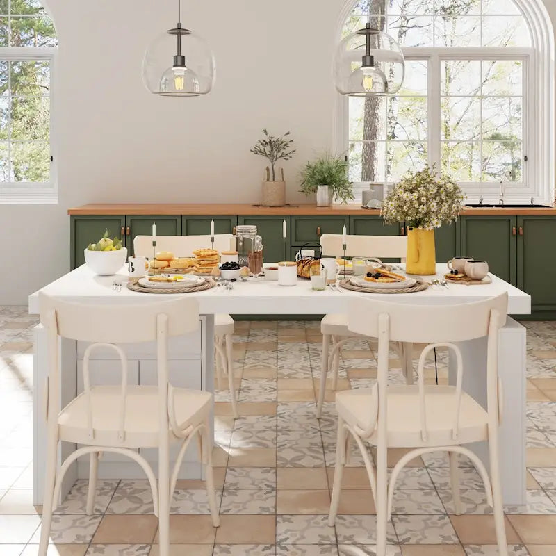 Tavolo da pranzo bianco regolabile da 70,9 W, scrivania moderna per ufficio