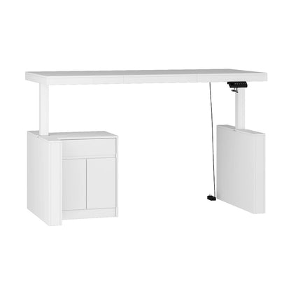 Tavolo da pranzo bianco regolabile da 70,9 W, scrivania moderna per ufficio