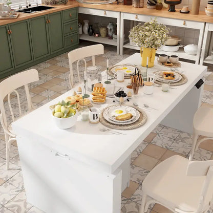 Tavolo da pranzo bianco regolabile da 70,9 W, scrivania moderna per ufficio