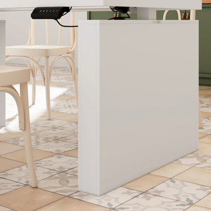 Tavolo da pranzo bianco regolabile da 70,9 W, scrivania moderna per ufficio