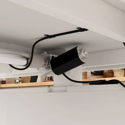 Tavolo da pranzo bianco regolabile da 70,9 W, scrivania moderna per ufficio