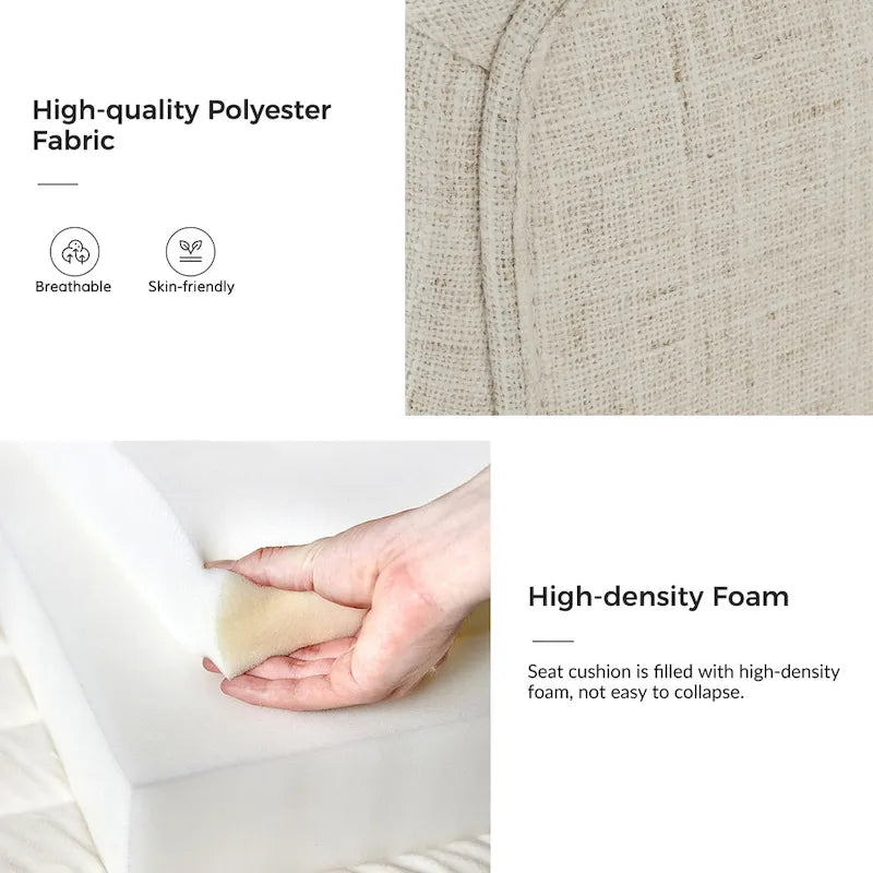 Set di 4 sedie da pranzo in legno massello imbottito Albert Farmhouse di HULALA HOME