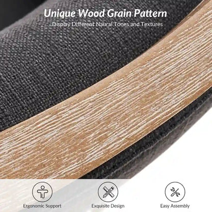 Set di 4 sedie da pranzo in legno massello imbottito Albert Farmhouse di HULALA HOME