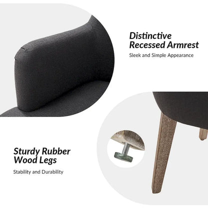 Set di 4 sedie da pranzo in legno massello imbottito Albert Farmhouse di HULALA HOME