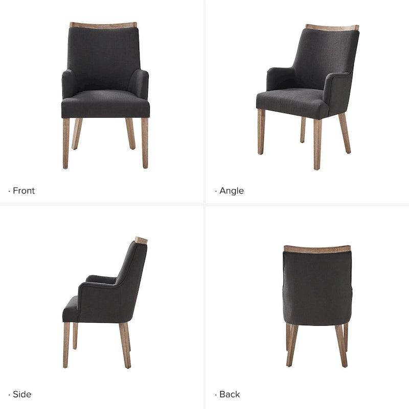 Set di 4 sedie da pranzo in legno massello imbottito Albert Farmhouse di HULALA HOME