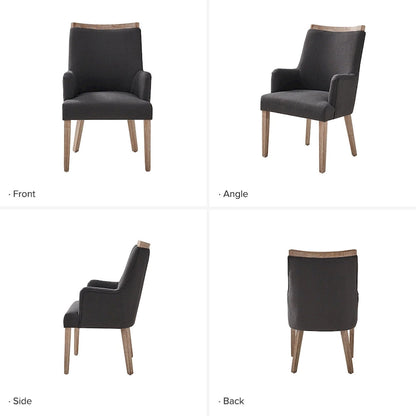 Set di 4 sedie da pranzo in legno massello imbottito Albert Farmhouse di HULALA HOME