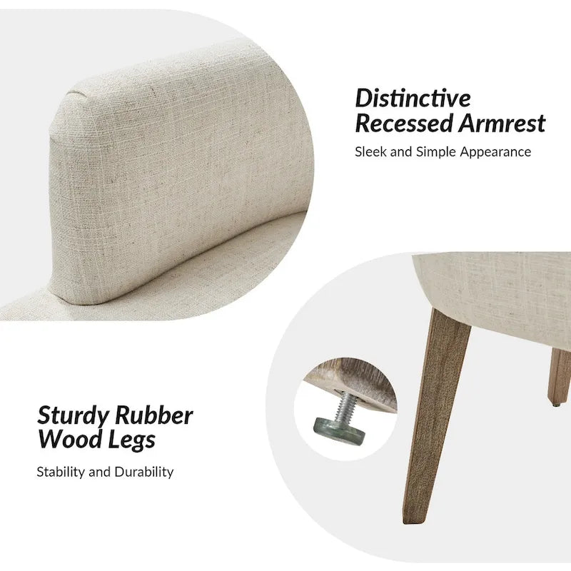 Set di 4 sedie da pranzo in legno massello imbottito Albert Farmhouse di HULALA HOME