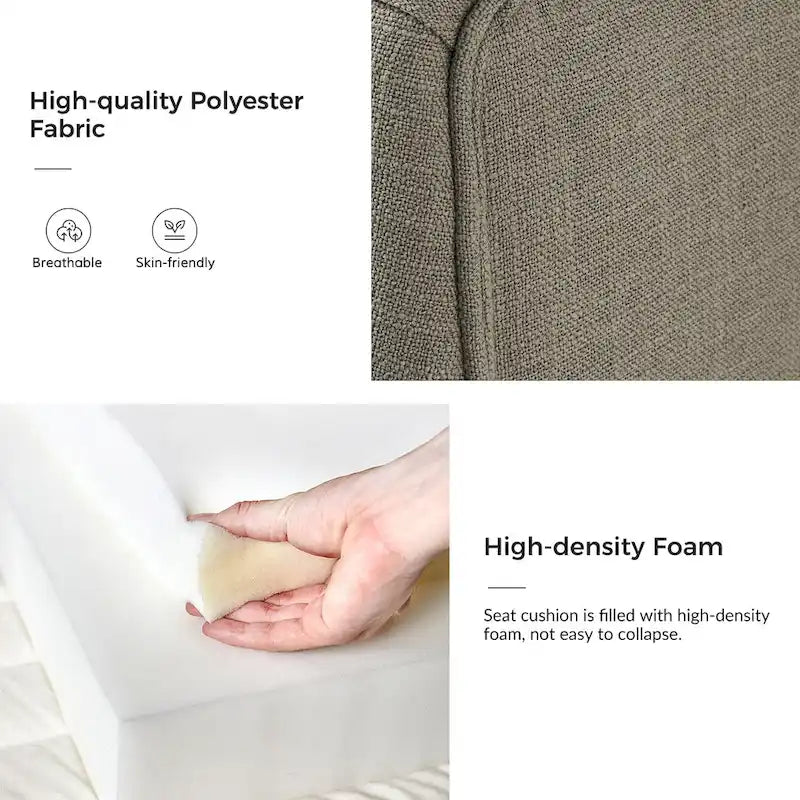 Set di 4 sedie da pranzo in legno massello imbottito Albert Farmhouse di HULALA HOME