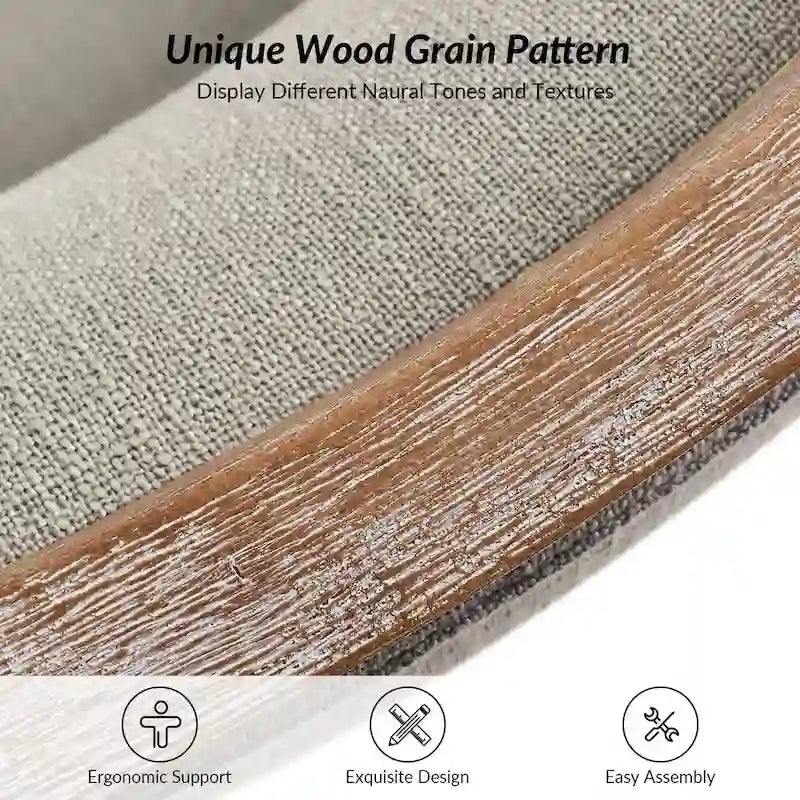 Set di 4 sedie da pranzo in legno massello imbottito Albert Farmhouse di HULALA HOME