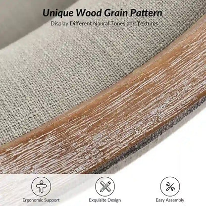 Set di 4 sedie da pranzo in legno massello imbottito Albert Farmhouse di HULALA HOME