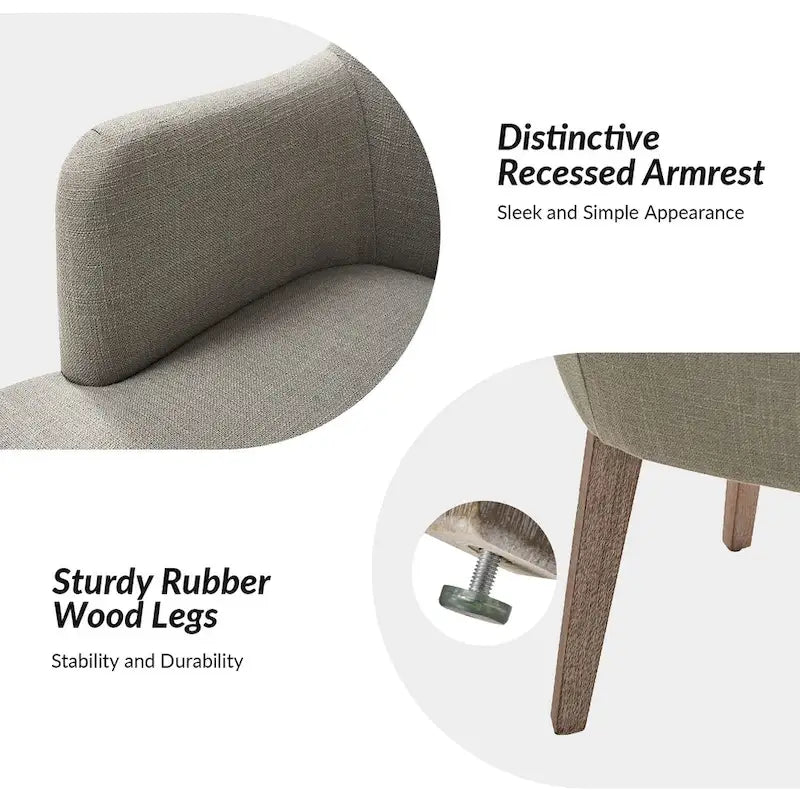 Set di 4 sedie da pranzo in legno massello imbottito Albert Farmhouse di HULALA HOME