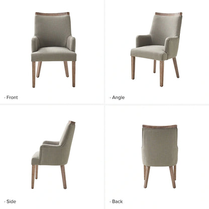 Set di 4 sedie da pranzo in legno massello imbottito Albert Farmhouse di HULALA HOME