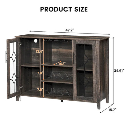 Mobile bar per vini con luce LED - 15,7 P x 47,2 L x 34,61 A