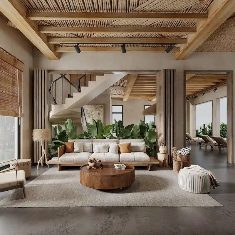 Tavolino da caffè rotondo in legno di noce in stile moderno di metà secolo per piccoli spazi e appartamenti