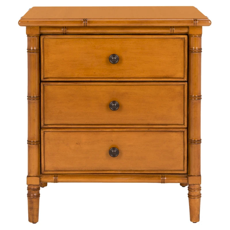 Comodino moderno in bambù blu navy a 3 cassetti Jasmyne di SAFAVIEH