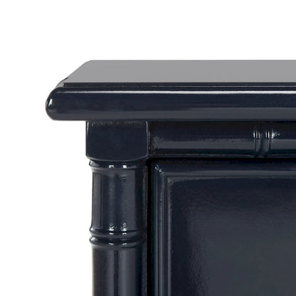 Comodino moderno in bambù blu navy a 3 cassetti Jasmyne di SAFAVIEH