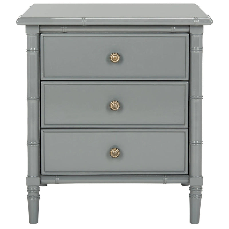 Comodino moderno in bambù blu navy a 3 cassetti Jasmyne di SAFAVIEH