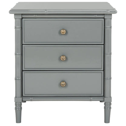 Comodino moderno in bambù blu navy a 3 cassetti Jasmyne di SAFAVIEH