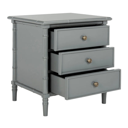 Comodino moderno in bambù blu navy a 3 cassetti Jasmyne di SAFAVIEH