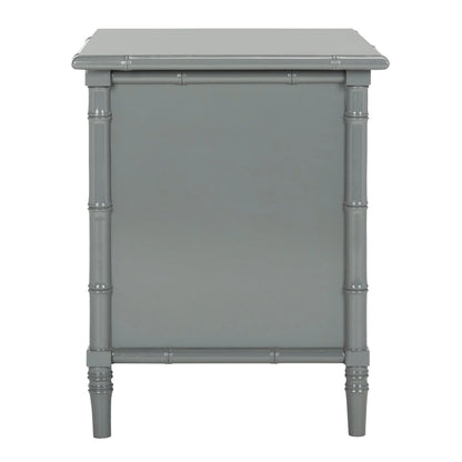 Comodino moderno in bambù blu navy a 3 cassetti Jasmyne di SAFAVIEH