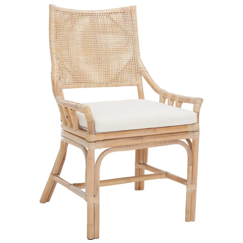 Sedia con cuscino in rattan SAFAVIEH Azrielle Coastal - 22 L x 24 L x 37 A - 22 L x 24 P x 37 A