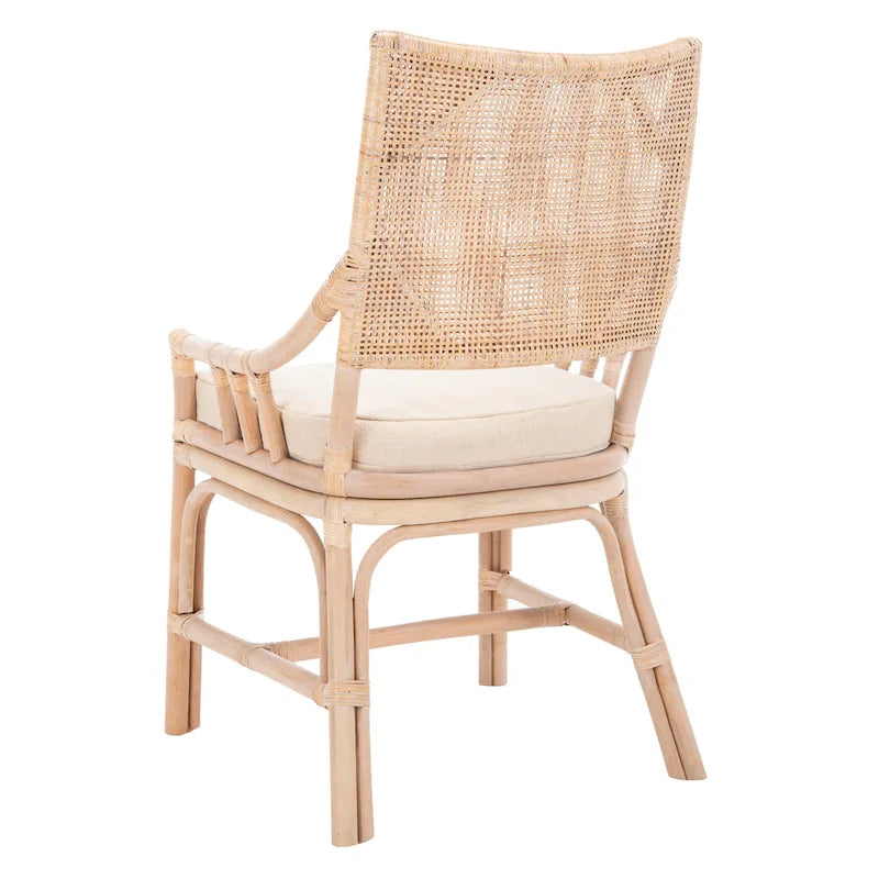 Sedia con cuscino in rattan SAFAVIEH Azrielle Coastal - 22 L x 24 L x 37 A - 22 L x 24 P x 37 A