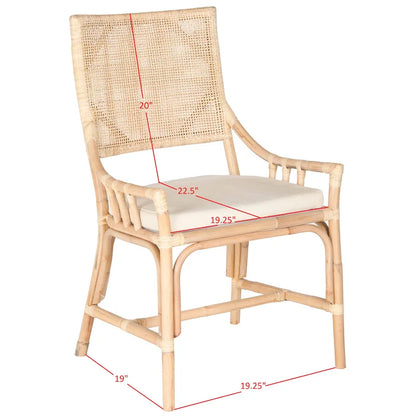 Sedia con cuscino in rattan SAFAVIEH Azrielle Coastal - 22 L x 24 L x 37 A - 22 L x 24 P x 37 A