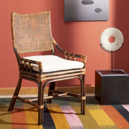 Sedia con cuscino in rattan SAFAVIEH Azrielle Coastal - 22 L x 24 L x 37 A - 22 L x 24 P x 37 A