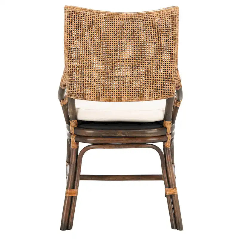 Sedia con cuscino in rattan SAFAVIEH Azrielle Coastal - 22 L x 24 L x 37 A - 22 L x 24 P x 37 A