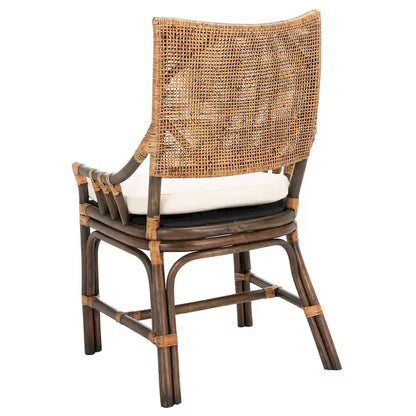 Sedia con cuscino in rattan SAFAVIEH Azrielle Coastal - 22 L x 24 L x 37 A - 22 L x 24 P x 37 A