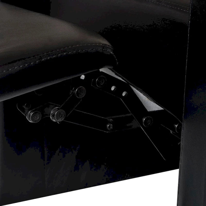 vidaXL Divano reclinabile per home theater a 3 posti in similpelle nera - 89,4 x 33,5 x 40,6 cm