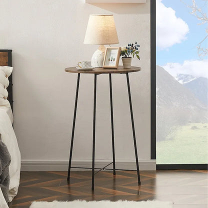 Taomika, tavolo da pranzo rotondo da bistrot e pub - Marrone/Nero/Caffè/Colore acero - Quattro colori