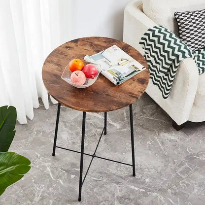 Taomika, tavolo da pranzo rotondo da bistrot e pub - Marrone/Nero/Caffè/Colore acero - Quattro colori