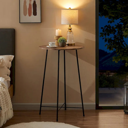 Taomika, tavolo da pranzo rotondo da bistrot e pub - Marrone/Nero/Caffè/Colore acero - Quattro colori