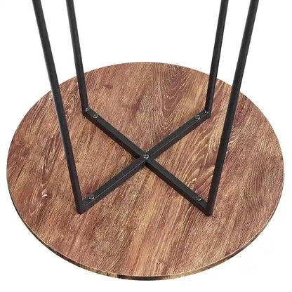 Taomika, tavolo da pranzo rotondo da bistrot e pub - Marrone/Nero/Caffè/Colore acero - Quattro colori