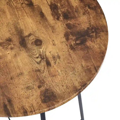 Taomika, tavolo da pranzo rotondo da bistrot e pub - Marrone/Nero/Caffè/Colore acero - Quattro colori