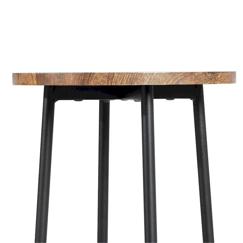 Taomika, tavolo da pranzo rotondo da bistrot e pub - Marrone/Nero/Caffè/Colore acero - Quattro colori