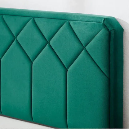 Struttura letto imbottita VECELO con testiera regolabile in altezza, letti singoli/matrimoniali/queen size, verde scuro