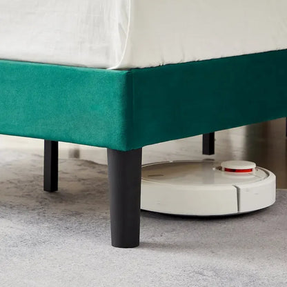 Struttura letto imbottita VECELO con testiera regolabile in altezza, letti singoli/matrimoniali/queen size, verde scuro