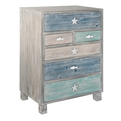 Key West Multi-color Driftwood Nautical 6-drawer Chest