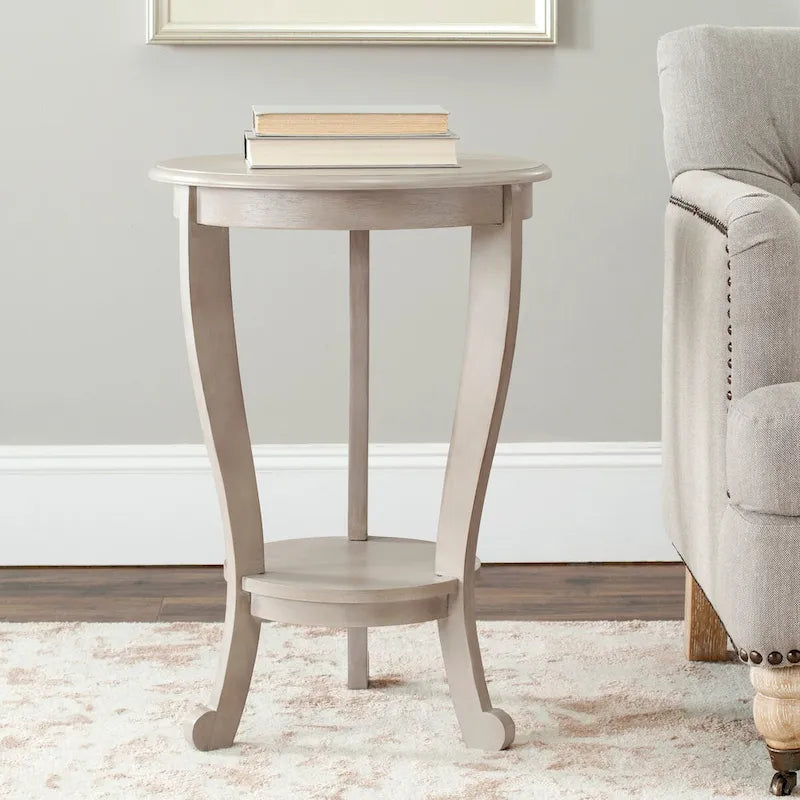 SAFAVIEH Carlotta Grey Pedestal Side Table - 18.1   x 18.1   x 26   - 18Wx18Dx26H