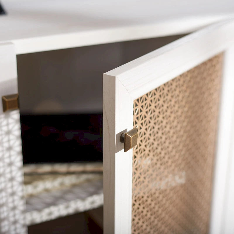 Mobile porta TV SAFAVIEH Micaela da 63 pollici con 4 ante - 63,1 L x 16,3 P x 31,7 A - 63 L x 16 P x 32 A