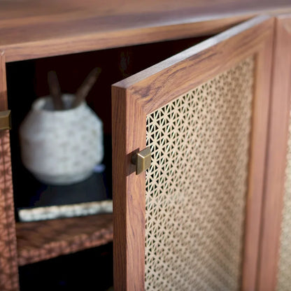 Mobile porta TV SAFAVIEH Micaela da 63 pollici con 4 ante - 63,1 L x 16,3 P x 31,7 A - 63 L x 16 P x 32 A