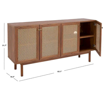 Mobile porta TV SAFAVIEH Micaela da 63 pollici con 4 ante - 63,1 L x 16,3 P x 31,7 A - 63 L x 16 P x 32 A