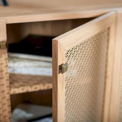 Mobile porta TV SAFAVIEH Micaela da 63 pollici con 4 ante - 63,1 L x 16,3 P x 31,7 A - 63 L x 16 P x 32 A