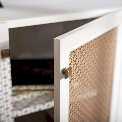 Mobile porta TV SAFAVIEH Micaela da 63 pollici con 4 ante - 63,1 L x 16,3 P x 31,7 A - 63 L x 16 P x 32 A